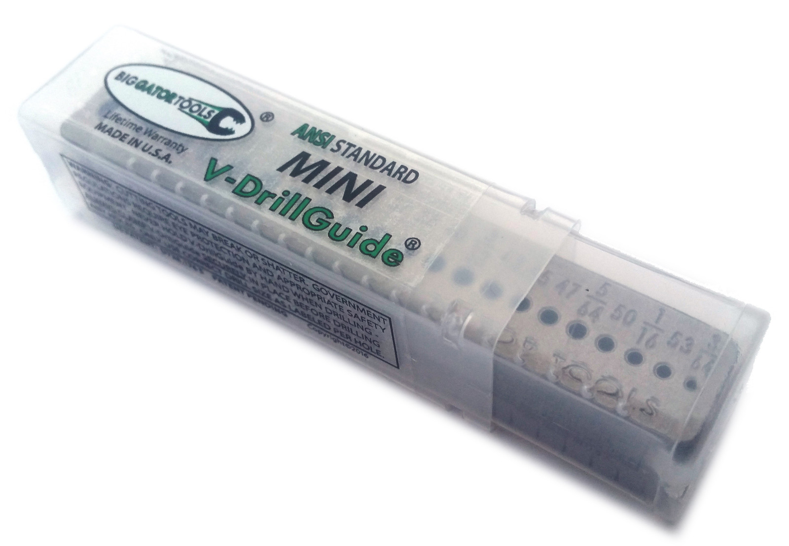 Mini V- Drill Guide – 21 Hole Sizes – comparable to a portable drill press
