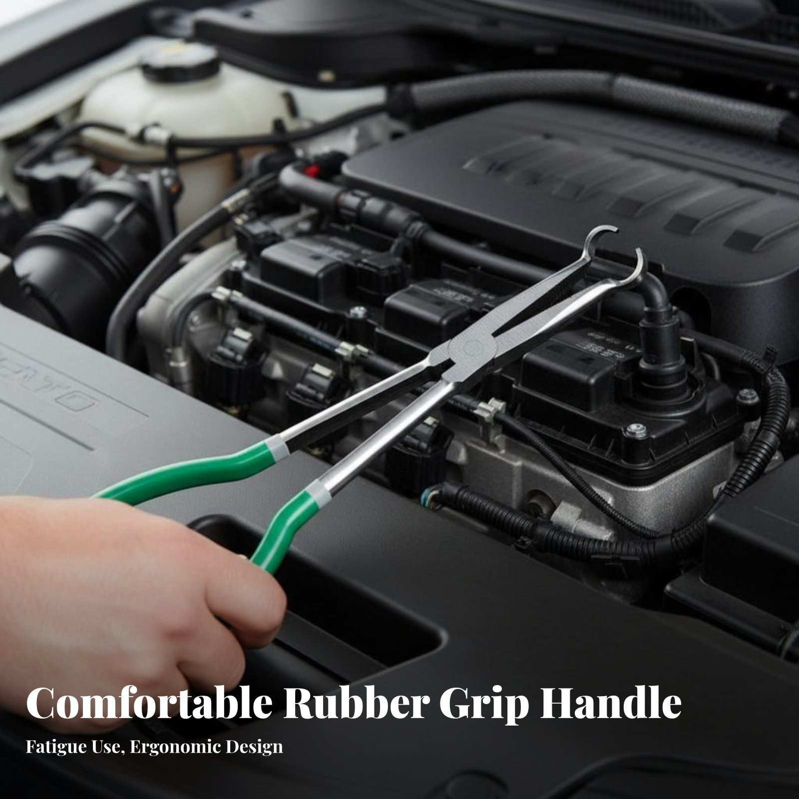 Hose Gripping Pliers Steel Rubber Handle Durable Narrow Space Tool for Home