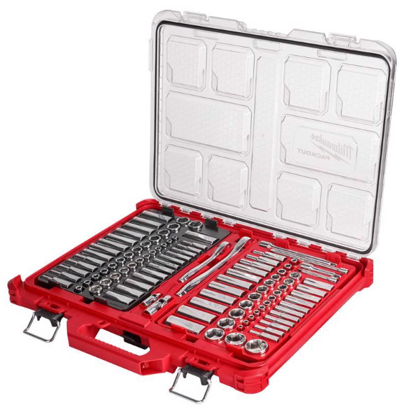 Milwaukee 48-22-9486 PACKOUT 1/4 and 3/8″ DR Metric & SAE Ratchet & Socket Set