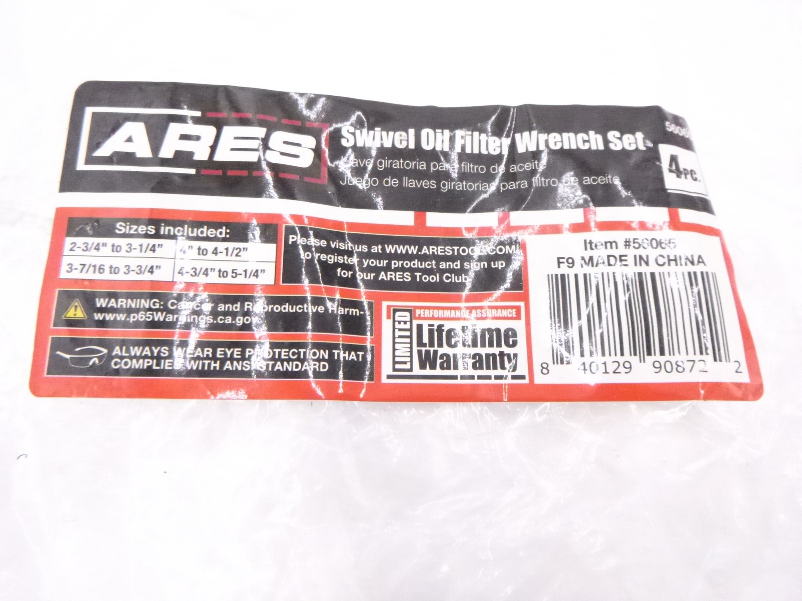 4-Piece ARES 56065 Swivel Oil Filter Wrench Set w/ Storage Pouch