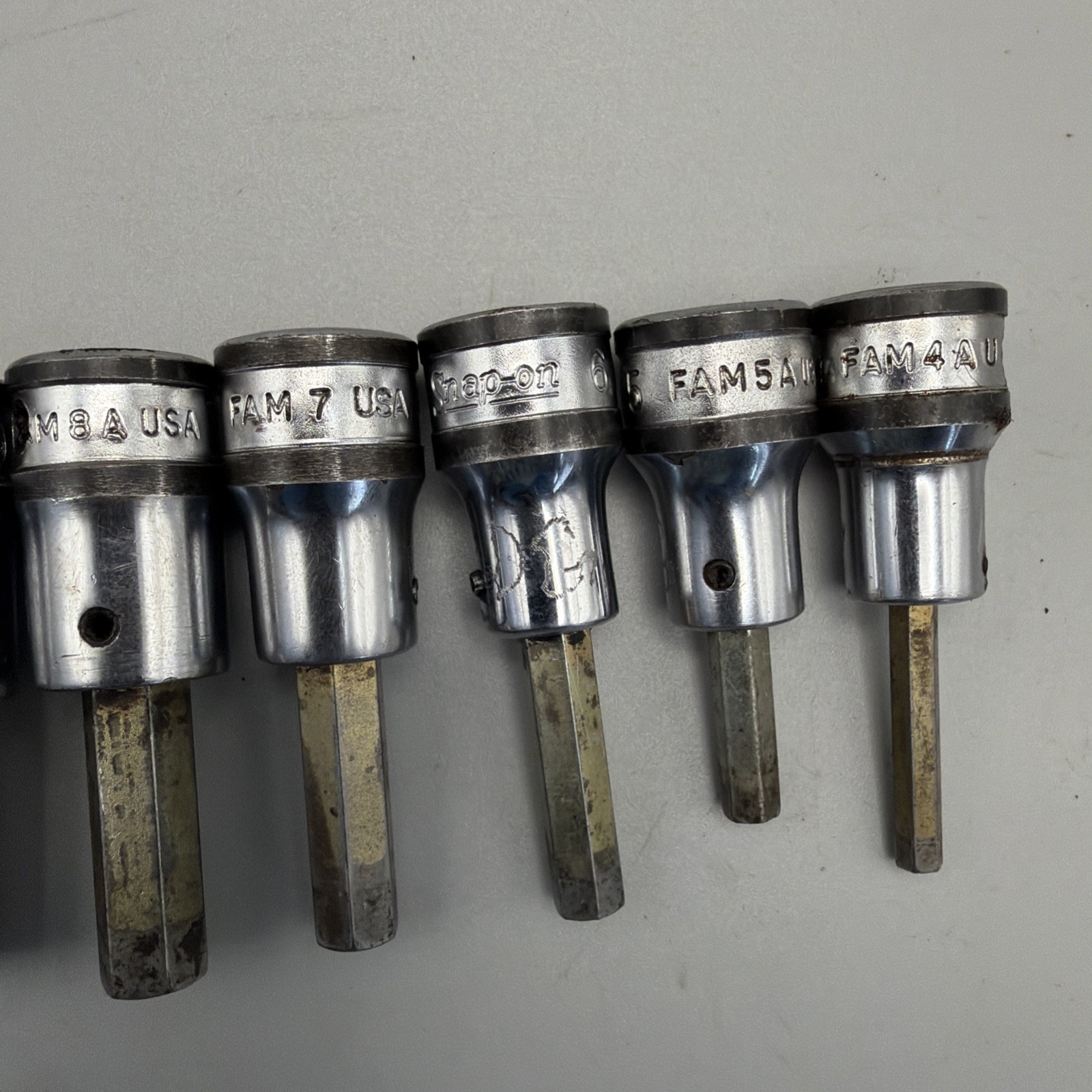 Snap-On 6 Piece Metric Hex Bit Socket Set FAM4A-FAM10B 3/8″ drive