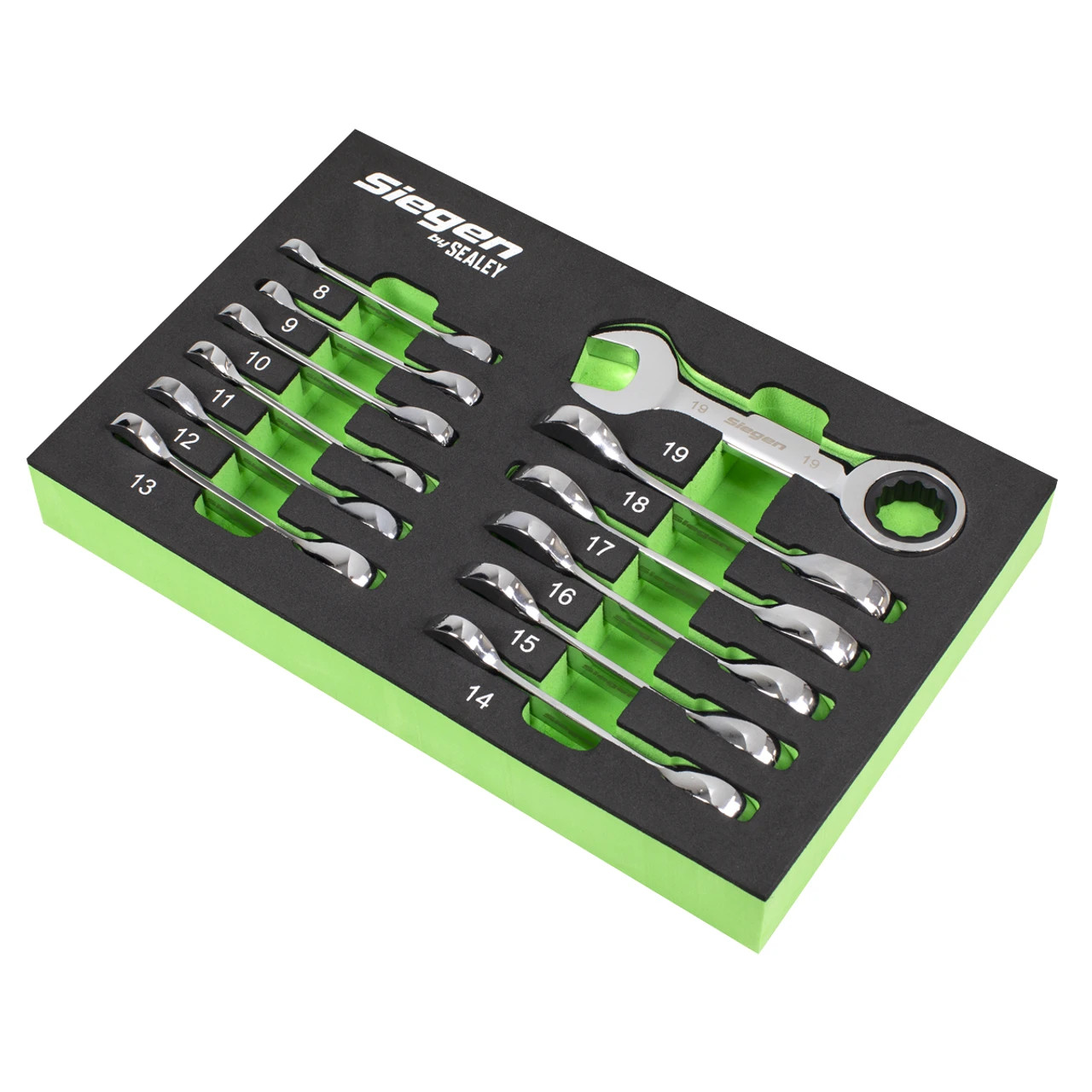 Sealey S0633 Stubby Ratchet Combination Spanner Set 12pc Metric