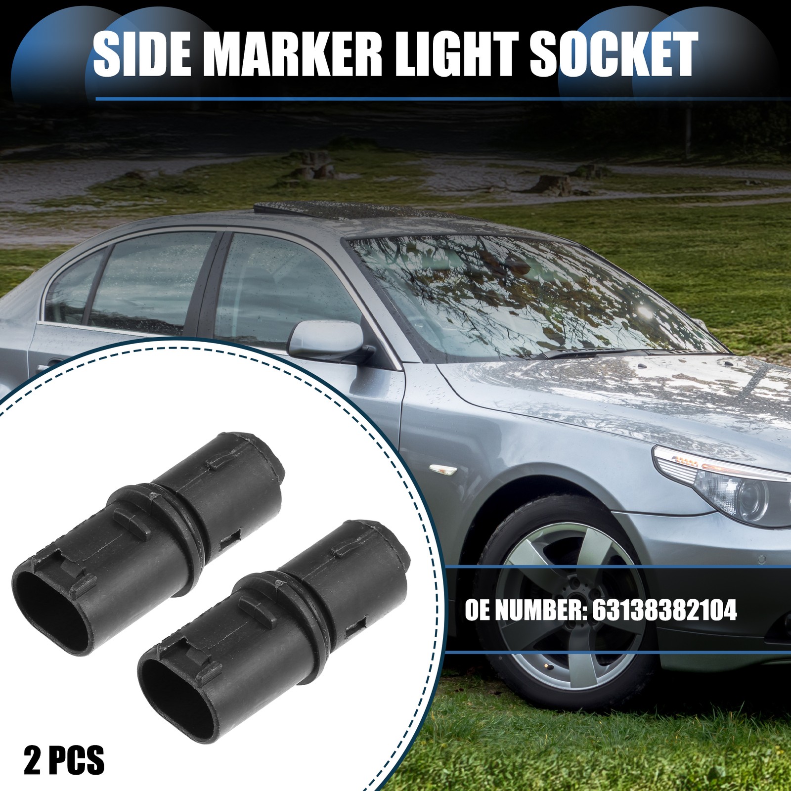 2pcs Side Marker Light Socket No.63138382104 Fit for BMW Mini Cooper 3 5 Series