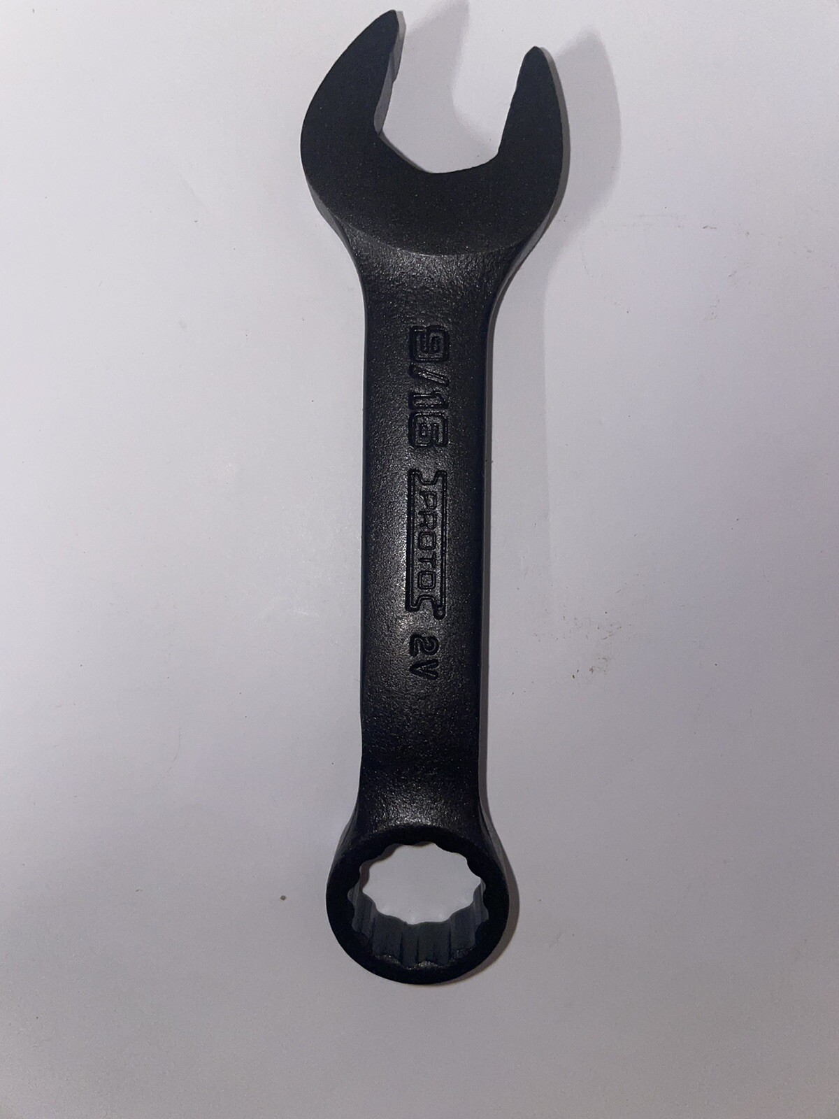 Proto J1218ESB Stubby 9/16” Combination Wrench, Black Oxide