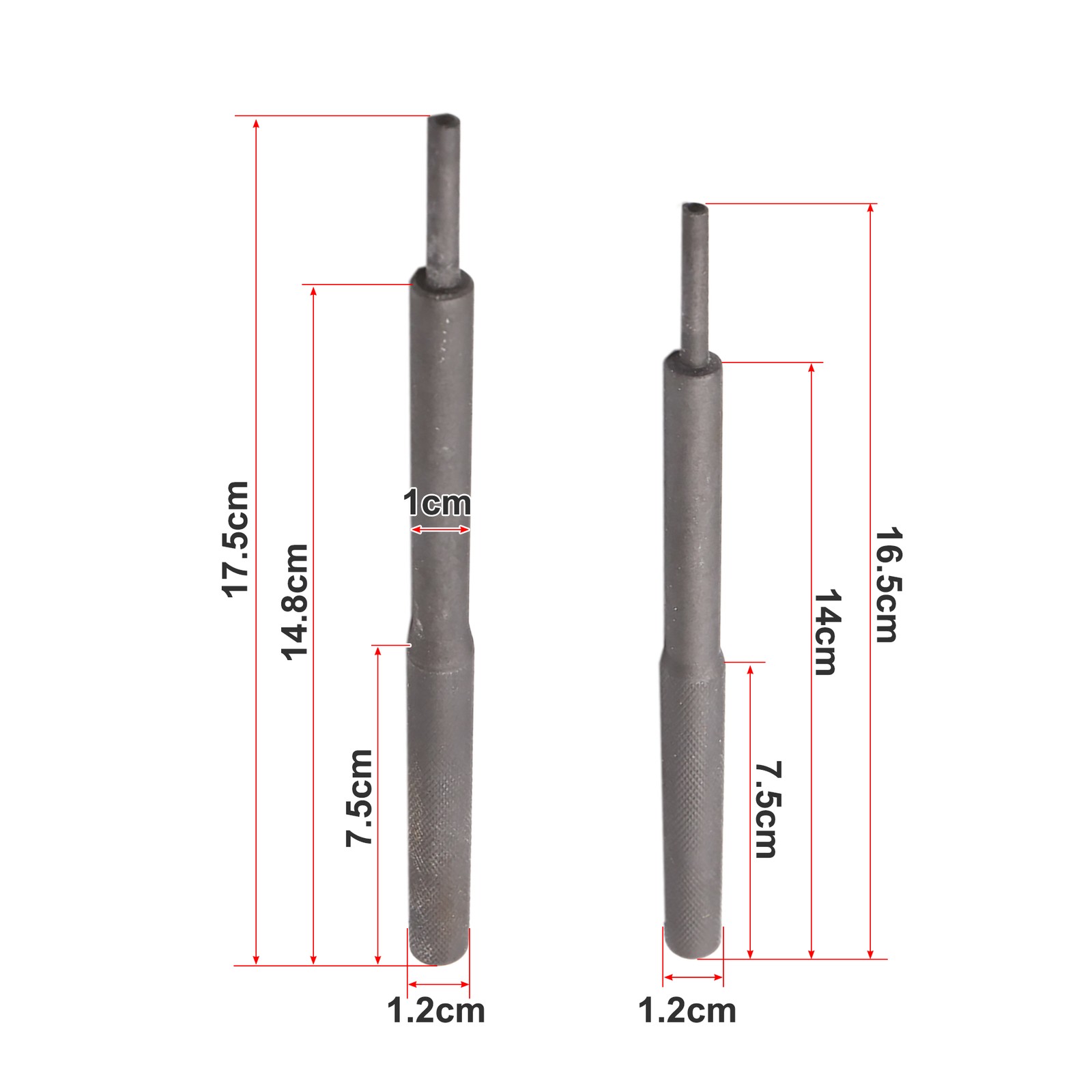 2pcs Dark Gray Universal Car Valve Guide Remover Grinding Stick Lapping Tool
