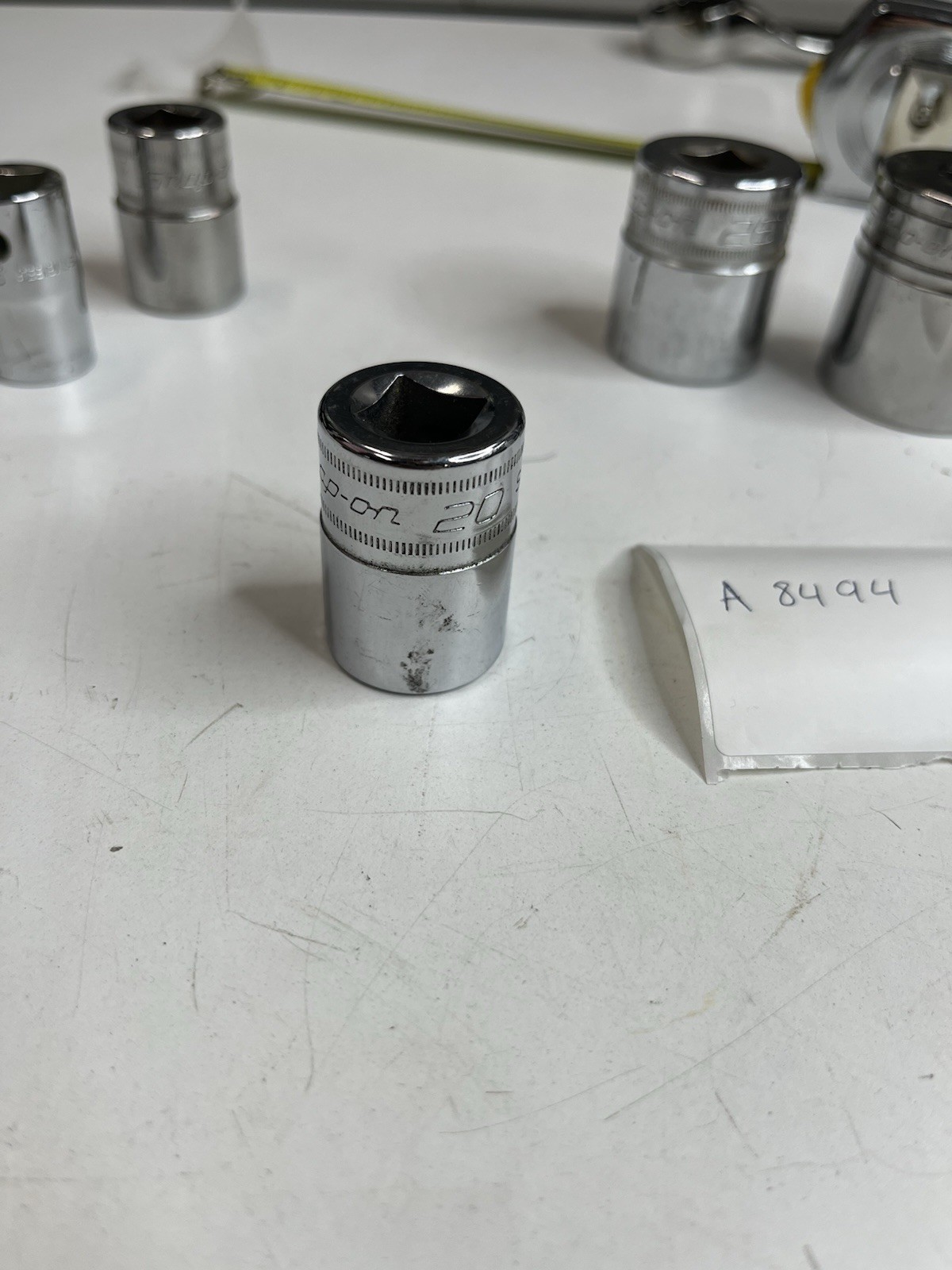 A-8494 Snap-on 1/2” Drive Chrome Socket Lot SAE Metric 9/16 3/4 19mm 20mm 1-3/16