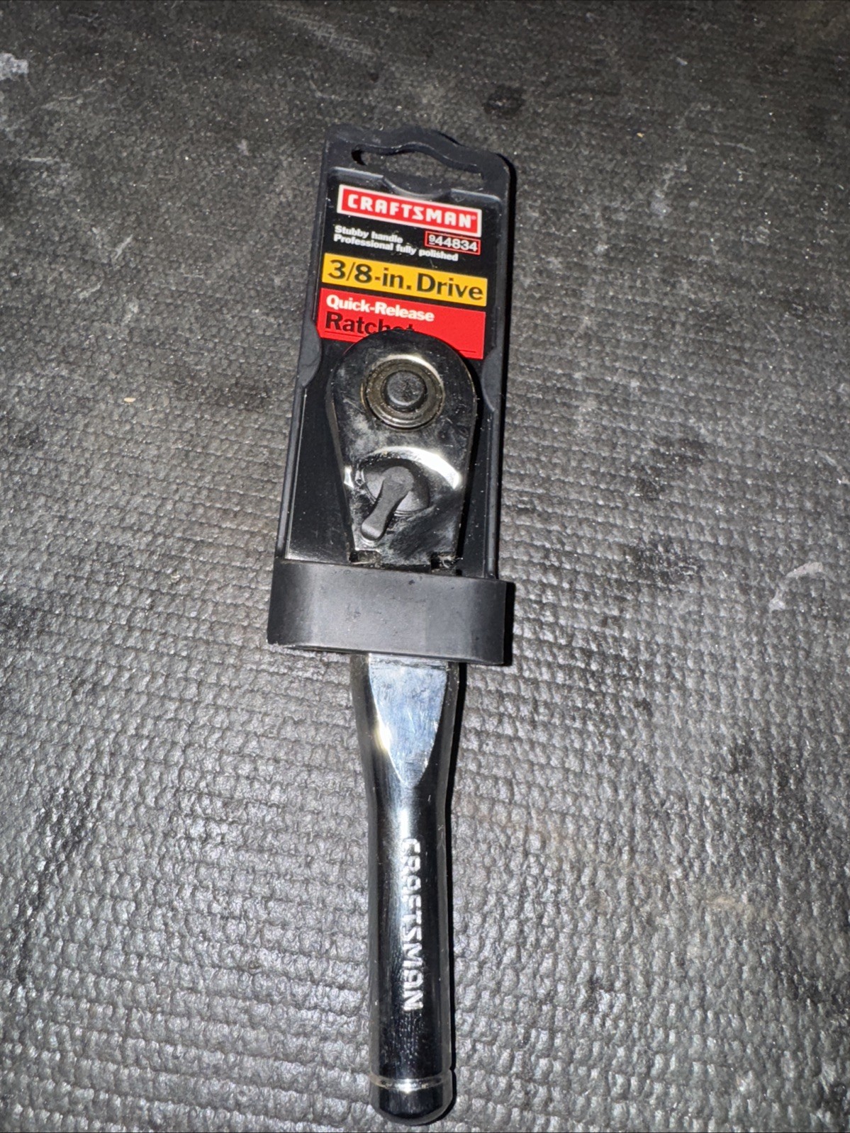 Sears Craftsman USA Nos 3/8” Drive Stubby Flex Head Ratchet 44834 Full Polish