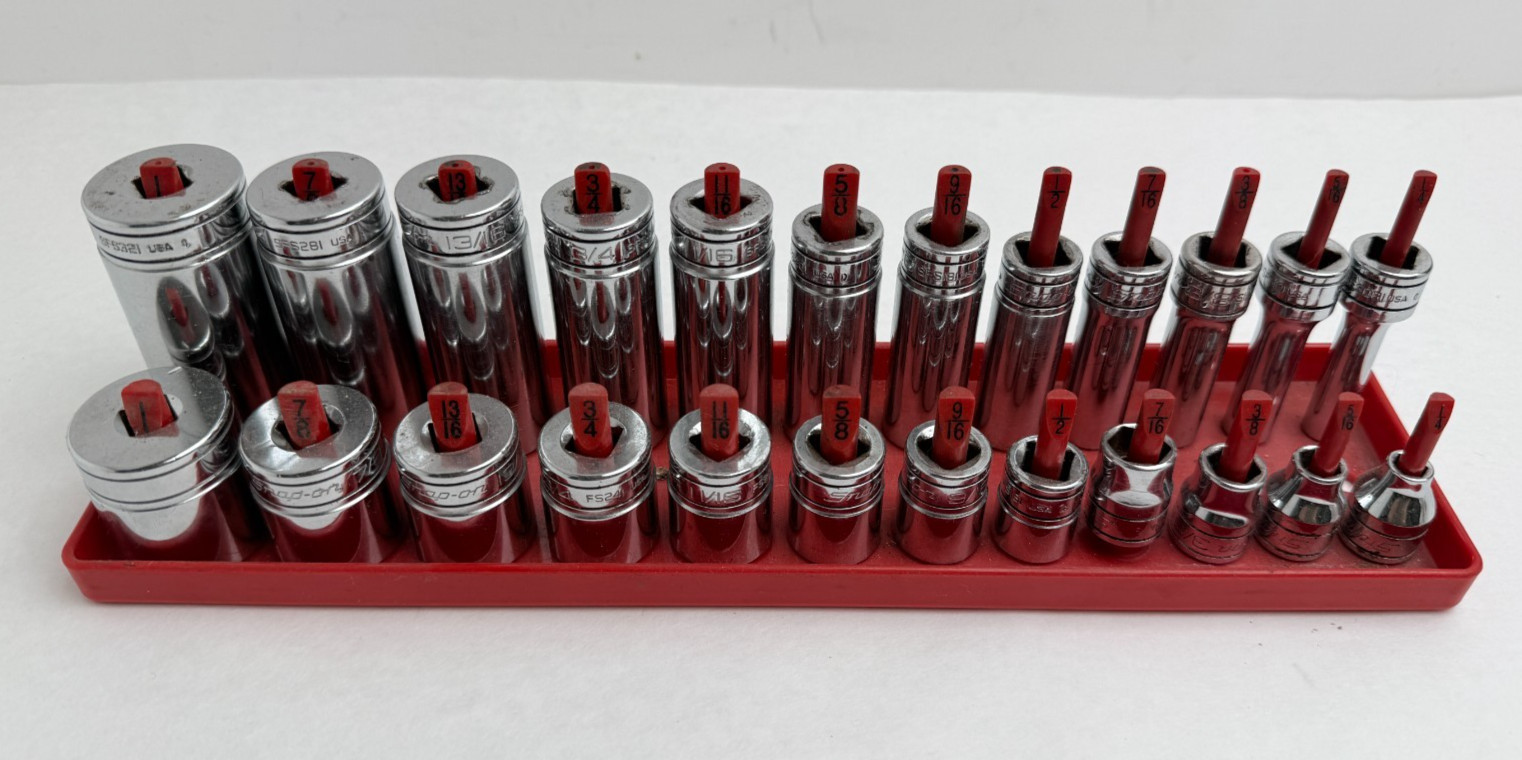 Snap-on Tools USA 24pc 3/8″ Drive SAE Chrome 6pt Shallow & Deep Socket Set