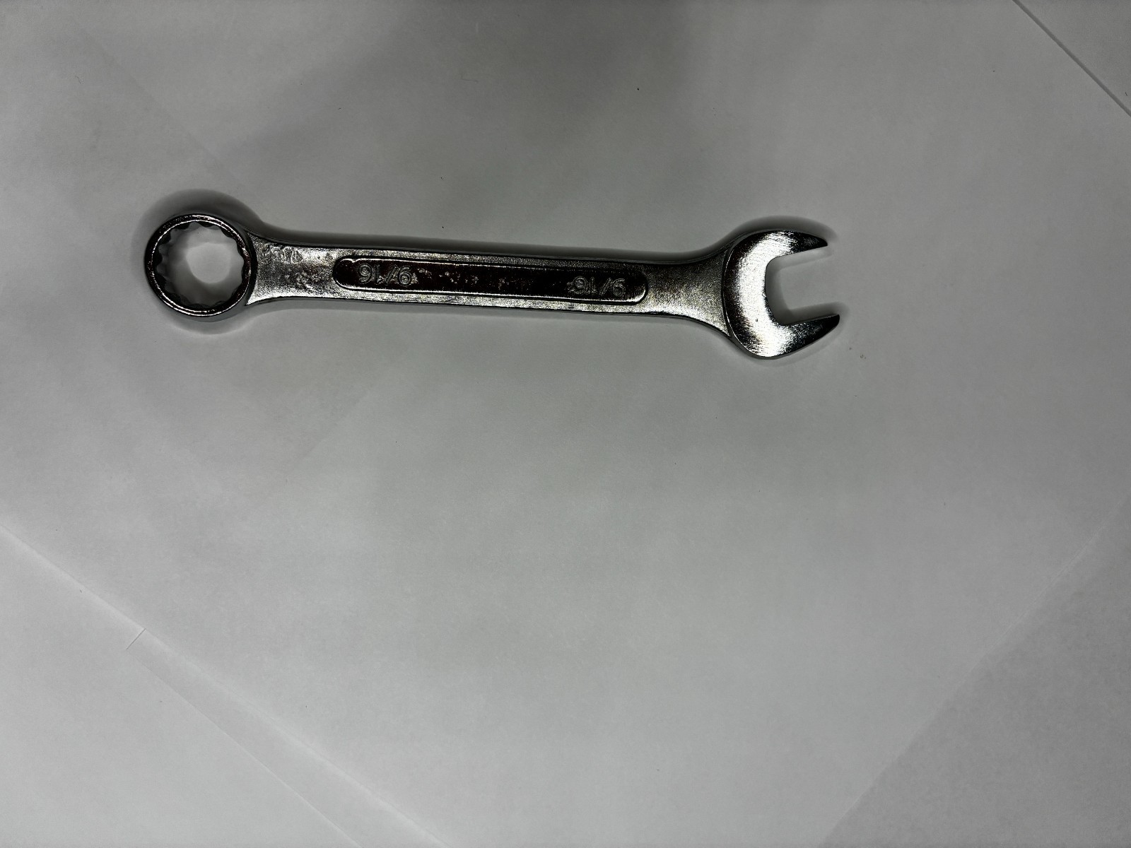 9/16 Inch Combination Wrench Drop Forged Steel 12 Point Box End Used Tool