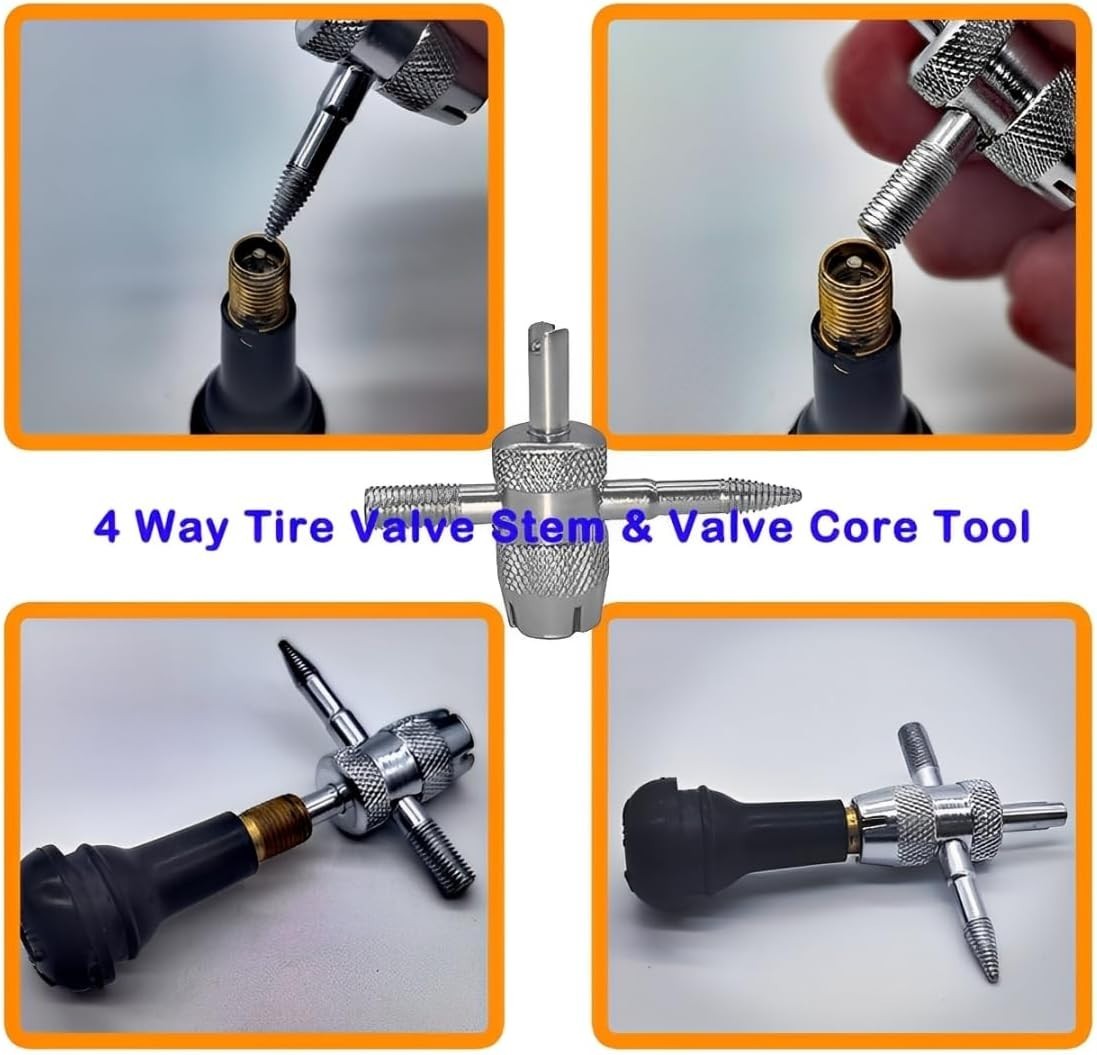 Valve Stem & Core Removal Replacement Tool Kit,Tire Valve Stem Installation Tool