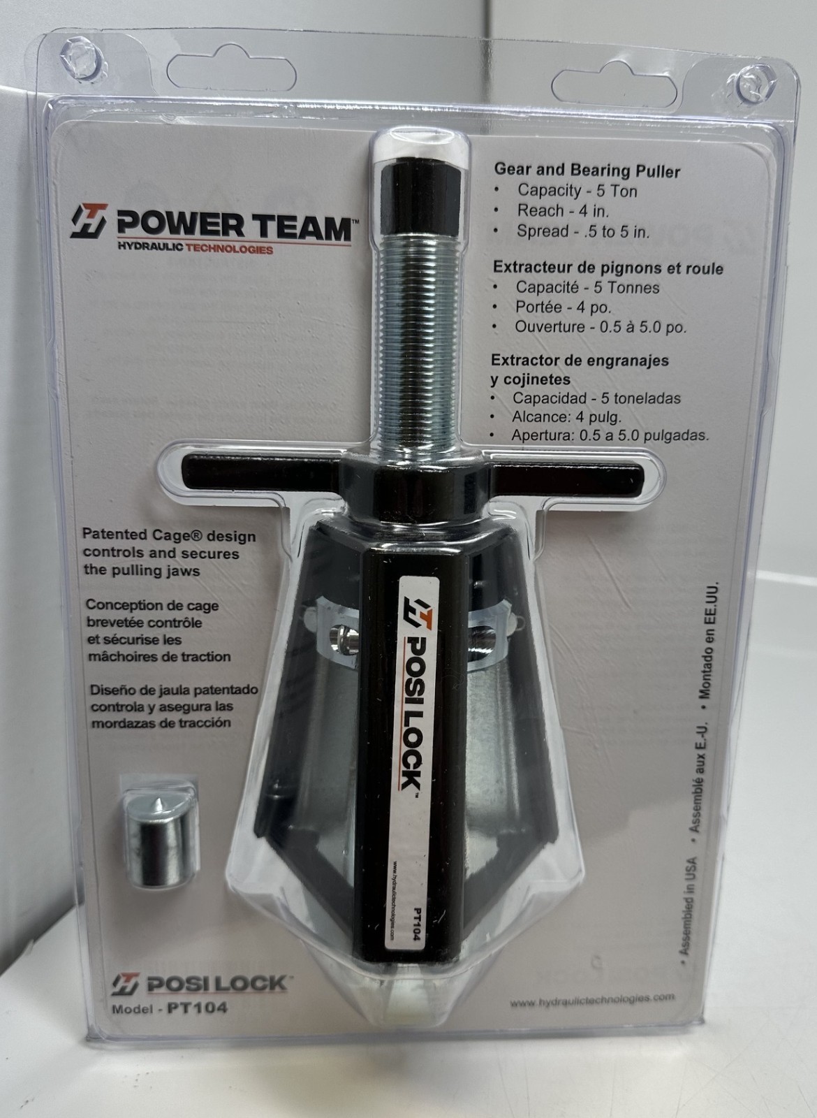 Power Team Gear + Bearing Puller – POSI LOCK PT104 5 Ton 4in Reach .5-5in Spread