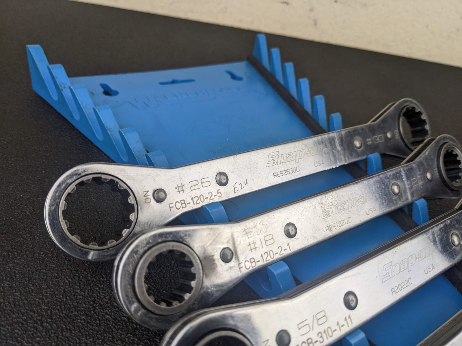 #bk458 Snap On Tools Spline Ratcheting Double Box Wrench RES Series Set