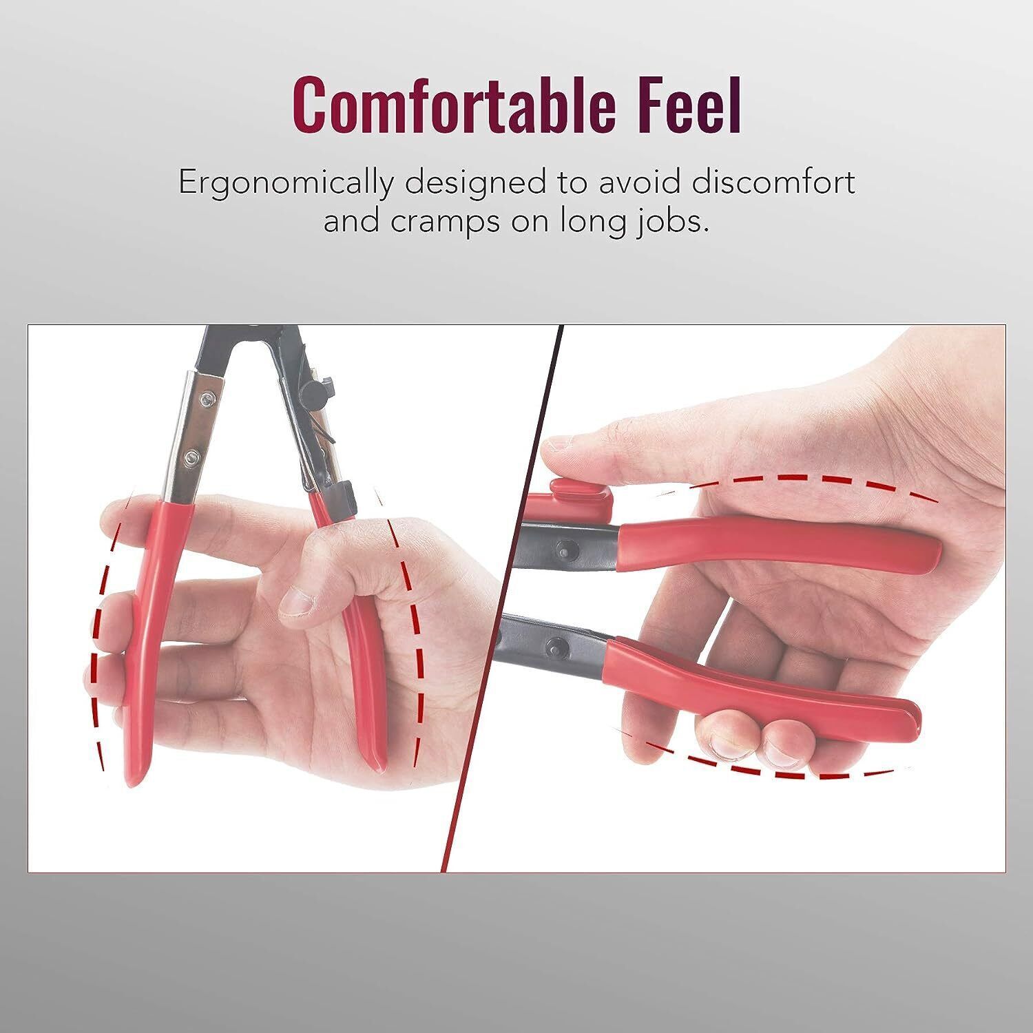 Flexible Automotive Hose Clamp Clip Plier Tool Set Swivel Jaw Flat Angled Band