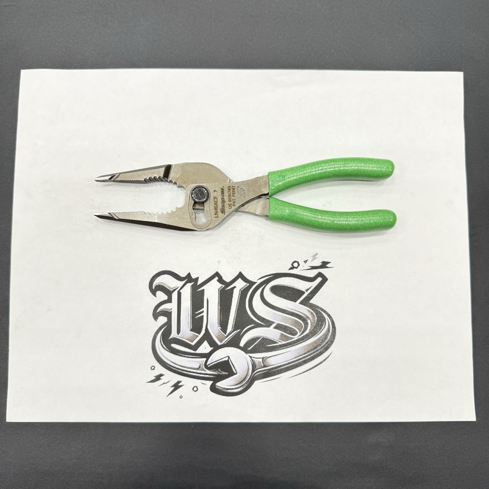Snap-on Tools USA NEW GREEN 7″ Talon Grip Long Nose Slip Joint Pliers LN46ACF