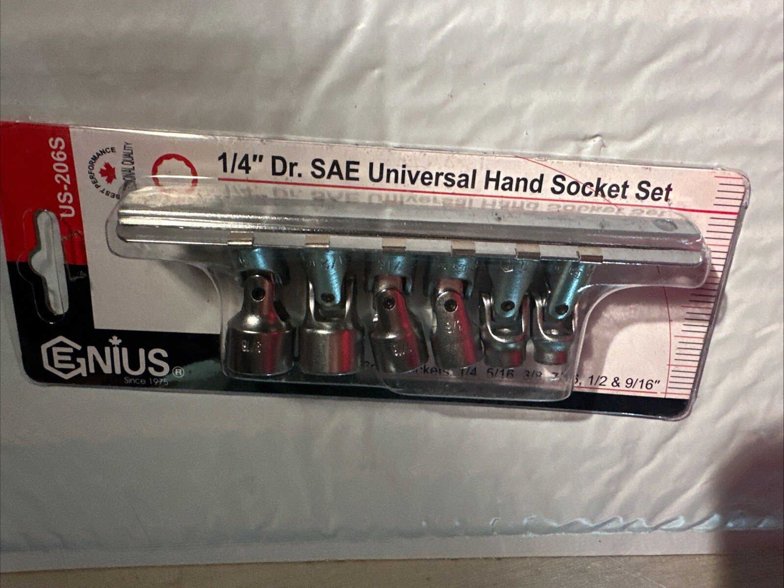 Genius Tools 6 Piece 1/4″Drive SAE Universal Hand Socket Set (12-Point) US-206S