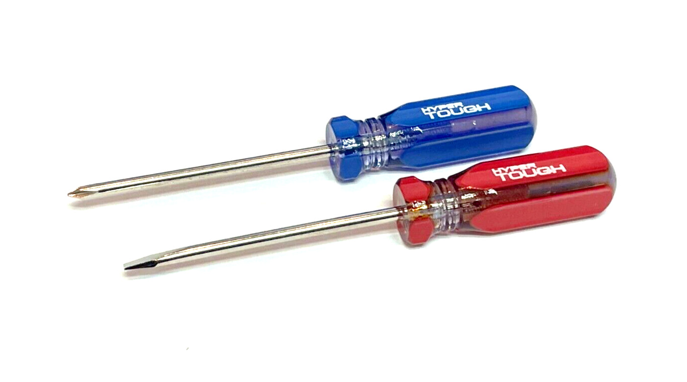Pocket Screwdriver Set, Phillips/Cross & Flat/Slotted Blade, Length 4-3/8″, New