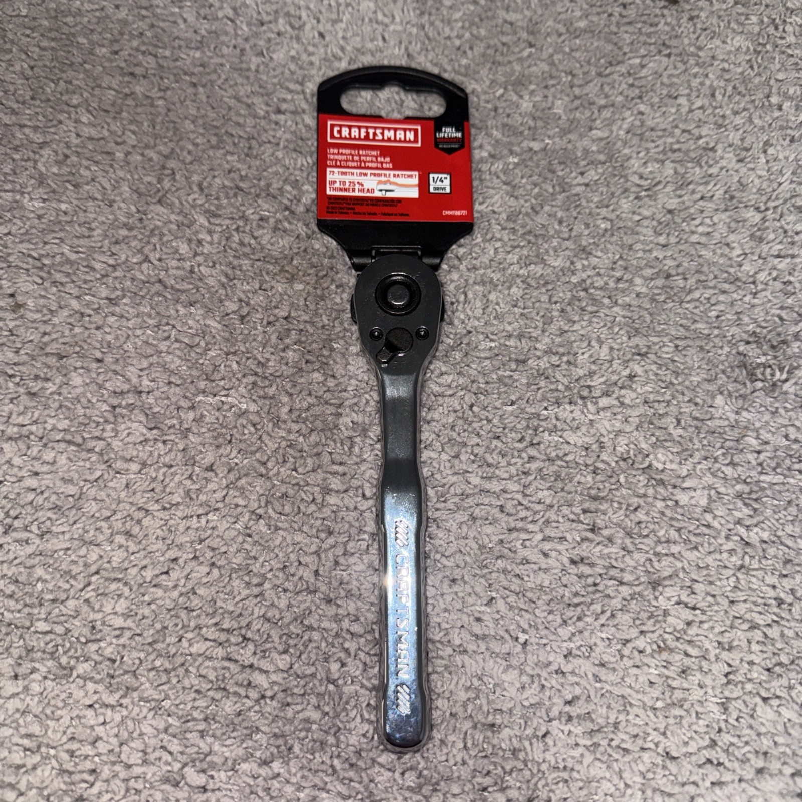 NEW CRAFTSMAN Ratchet Wrench, 1/4 Dr, 72-Tooth, LOW PROFILE (CMMT86721)