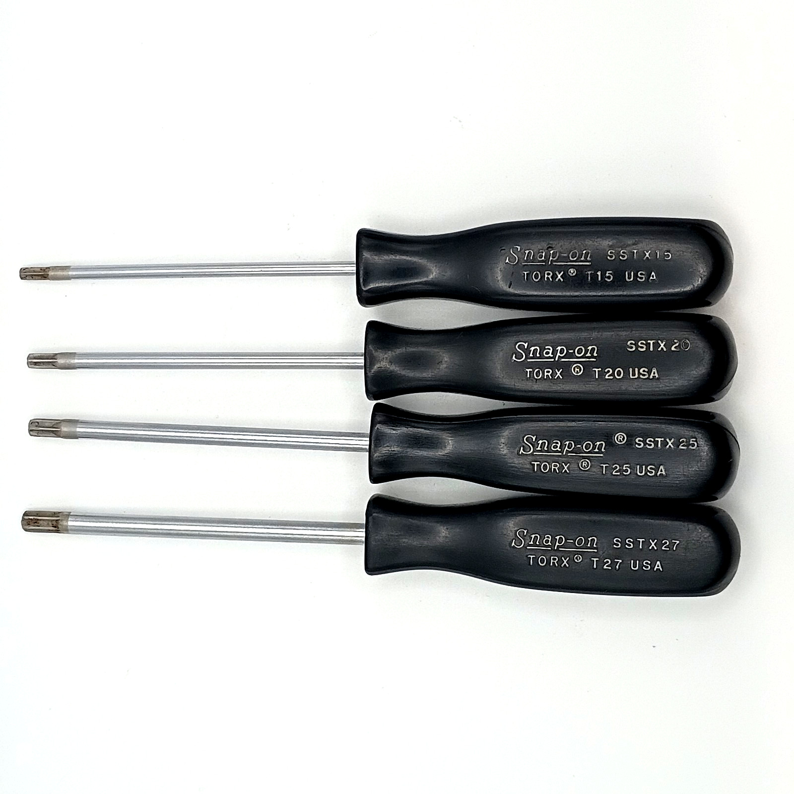 » VTG «Snap-On 4pc SSTX Torx Screwdriver Set Hard Black Handle T15 T20 T25 T27