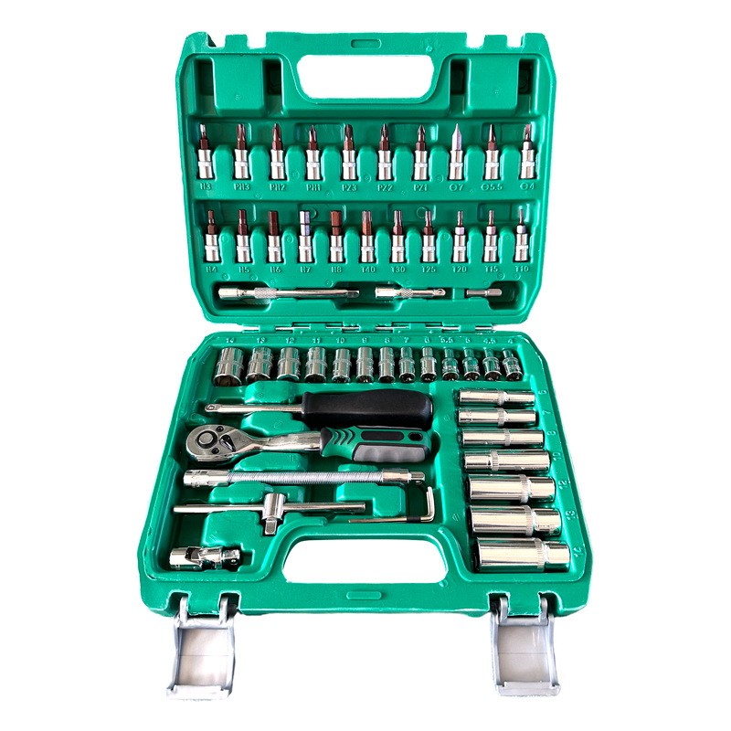 53PC Ratchet Wrench Socket Set Car Repair Machinery Hand Tool 1/4» Drive Metric