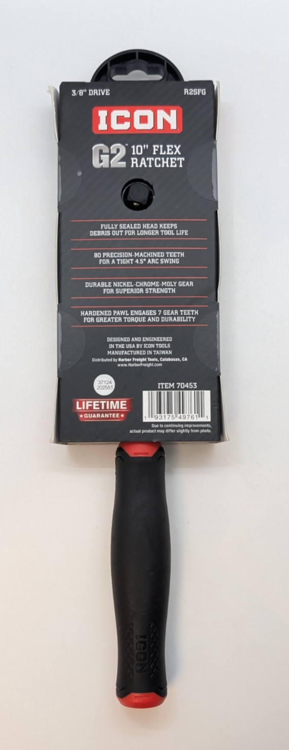 Icon G2 3/8″ Drive 10″ Flex Ratchet – R2SFG – 70453 – NEW IN PACKAGING!