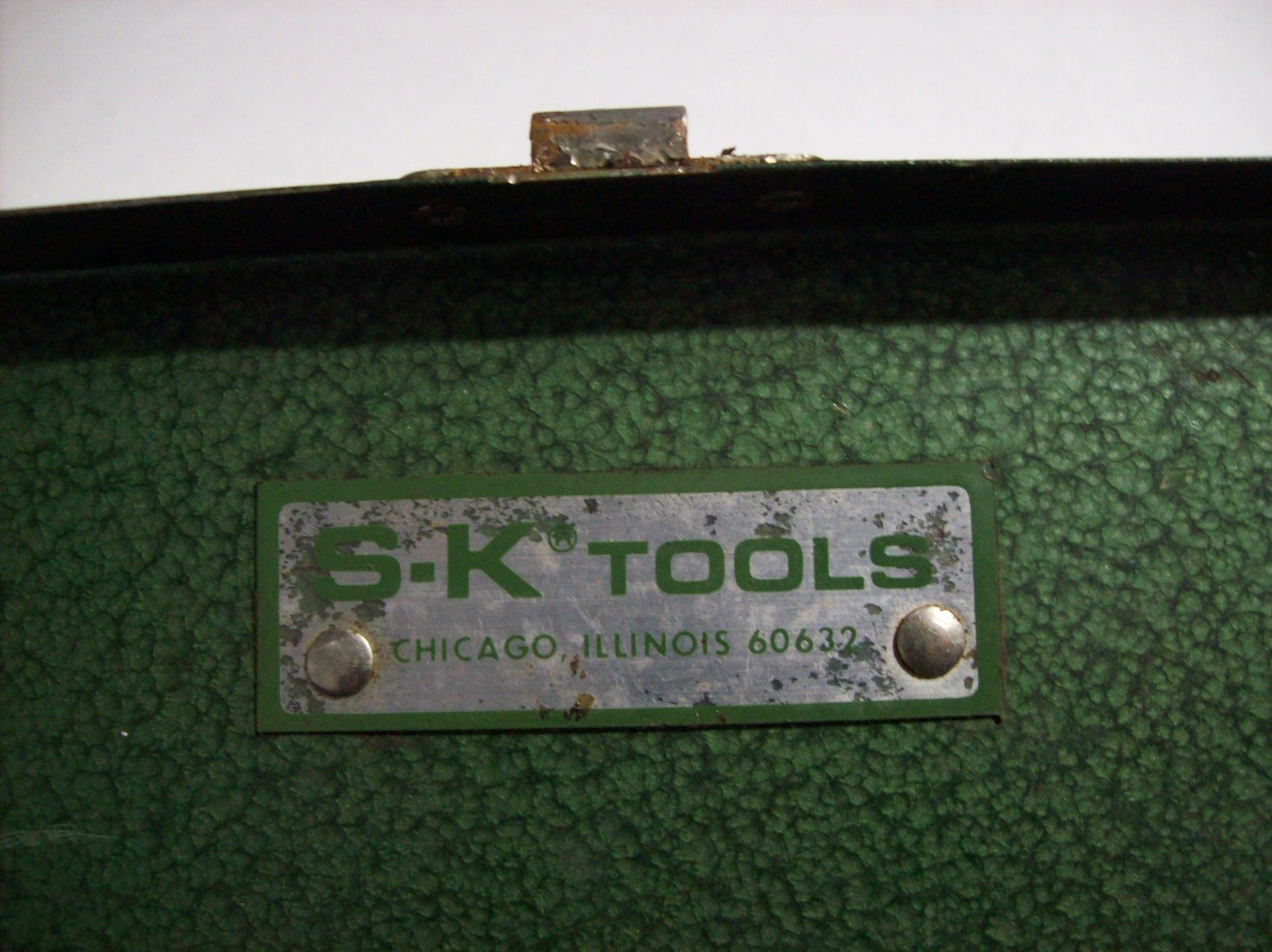 EMPTY Vintage S-K Tools Green Metal Socket Set Case Box, 11″L x 4″ W x 1.75″ T