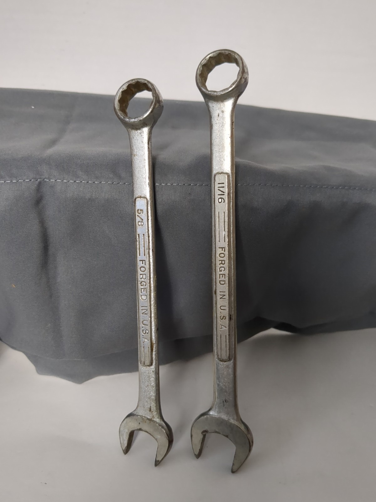 2 Vintage 7.5″ Craftsman Combination Wrench Set 1116″ & 5/8″ inch 12 pt USA