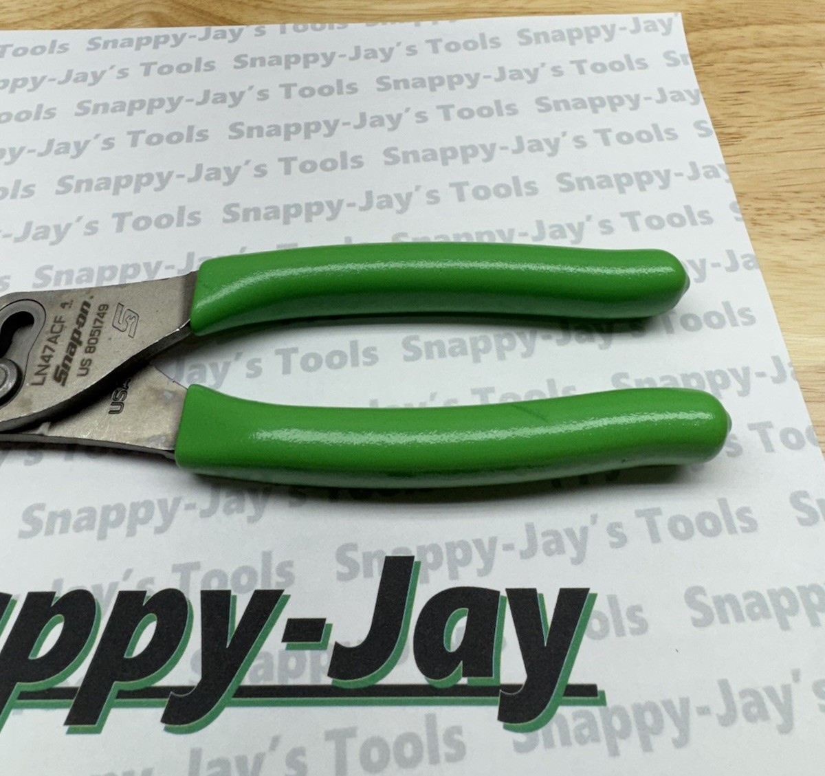 Snap-on Tools USA NEW GREEN 9″ Talon Grip Long Nose Slip Joint Pliers LN47ACF
