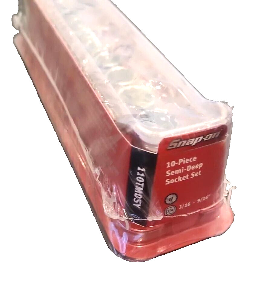 New Snap-on™ 1/4″ drive 3/16″ to 9/16″ 10pc 12-pt Semideep Socket Set 110TMDSY