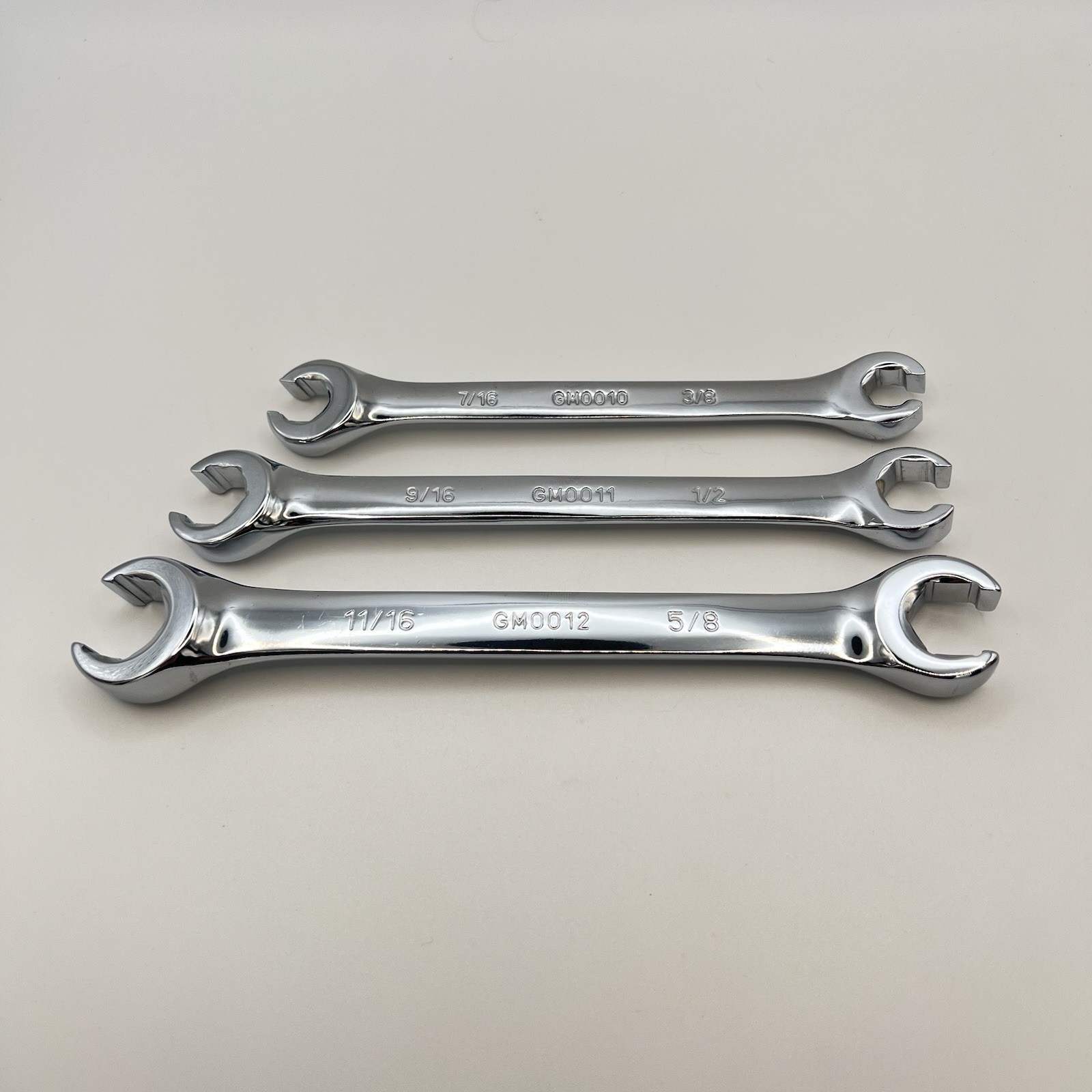 Power Torque 3pc SAE Flare Nut Wrench Set 3/8” – 11/16” Brake Line Tools GM0030