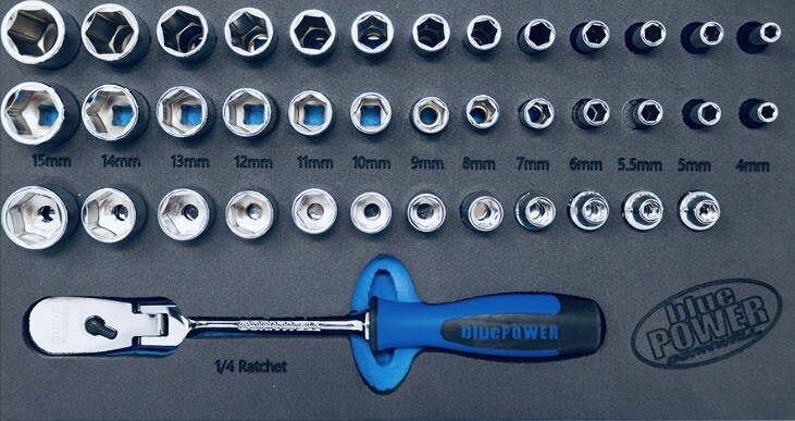 CORNWELL 1/4” Metric Socket & Flex Head Comfort Grip Ratchet Set. CBP391HFS