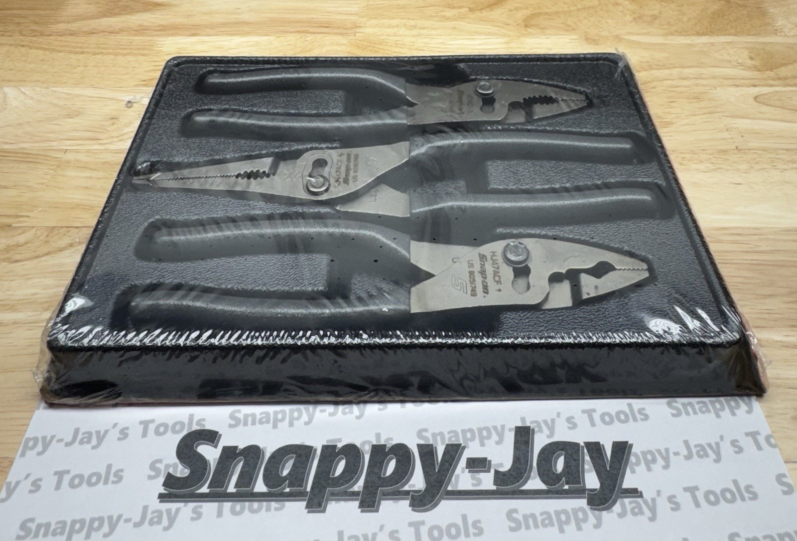 Snap-on Tools USA NEW 3pc DARK TITANIUM 8” Slip Joint Pliers Set PL347ACFDT