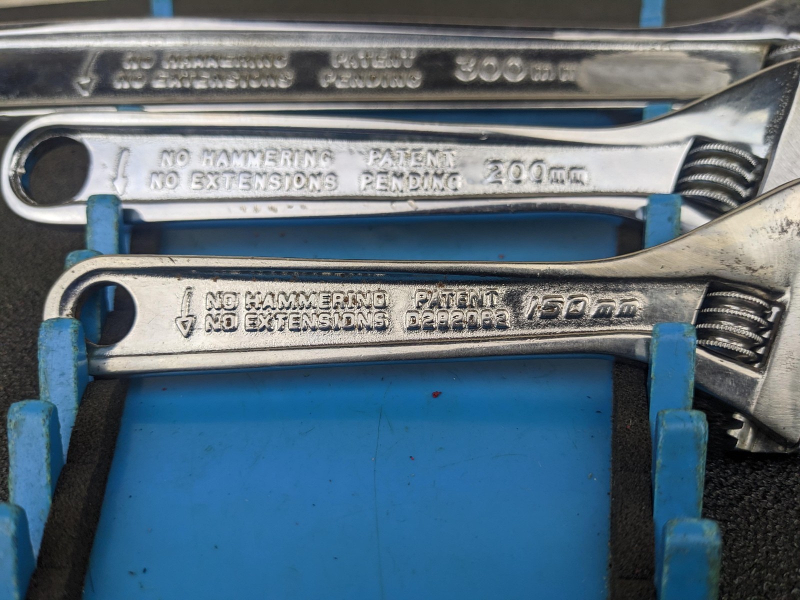 #bl847 Snap-on 3pc Vintage Adjustable Wrench Set AD6 AD8 AD12 USA