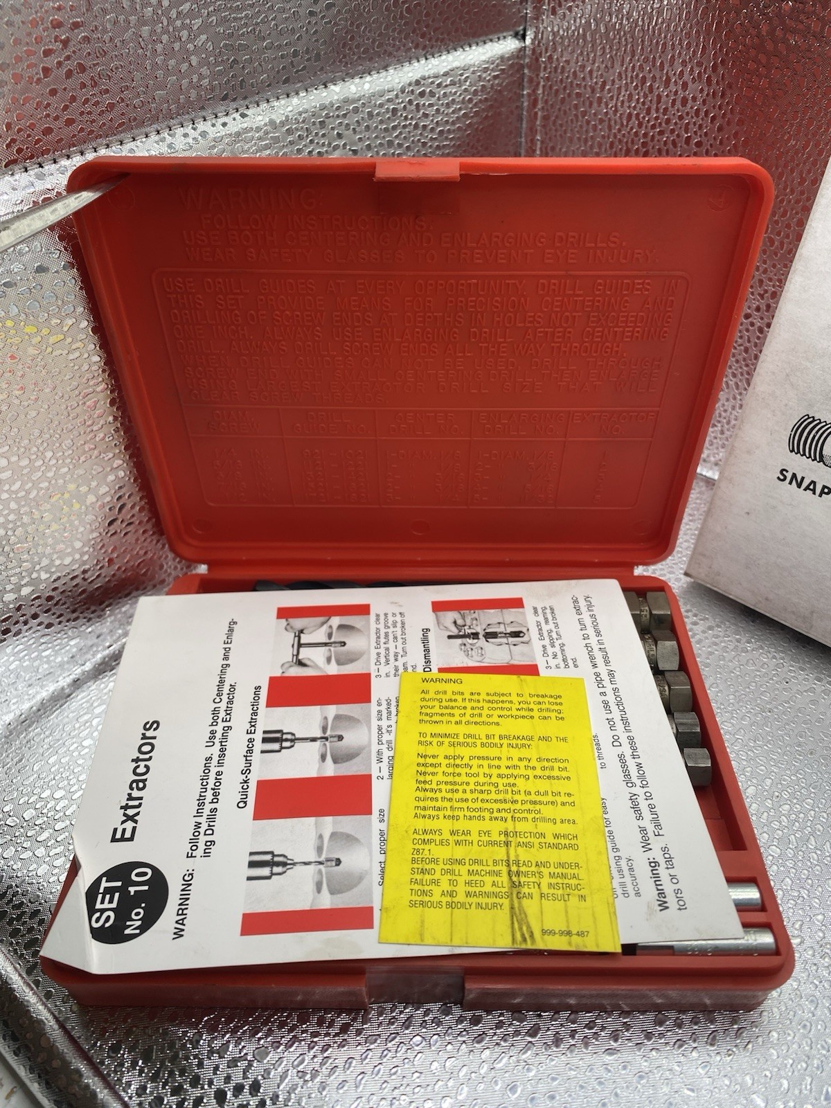 Vintage Blue Point Snap-On Screw Extractor Set No. E-1020 Complete in Case