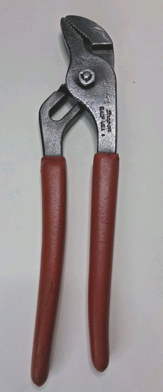 SNAP ON 91ACP 9″ Slip Joint Pliers USA Red Handle Adjustable Channel Lock
