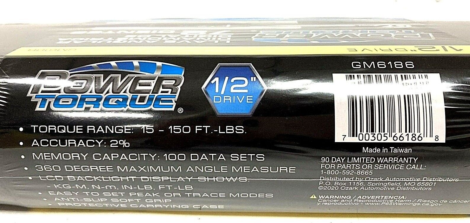 New Power Torque 72 Tooth Angle Digital 1/2” Drive Torque Wrench 15-150 Ft Lbs