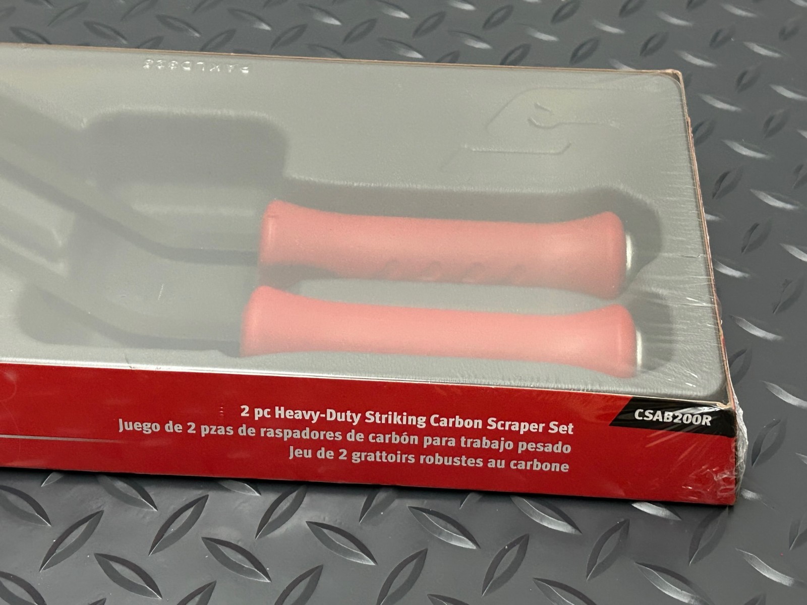 Snap-on Tools NEW RED 2pc Heavy-Duty Angled Striking Carbon Scraper Set CSAB200R