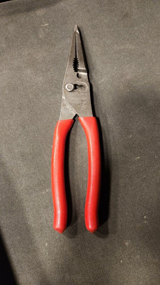 Snap-on LN47ACF LN46ACF Long Nose Pliers 2pc Set 3-Position Made in USA Green
