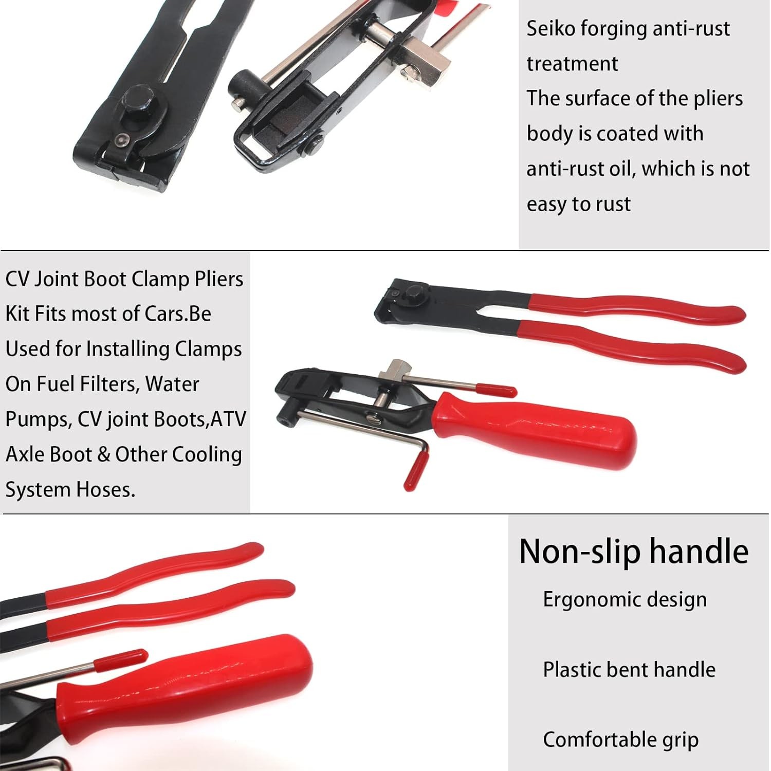 22 PCS CV Joint Boot Clamp Pliers Kit – With Crimp Bands & Tool Case for Cars