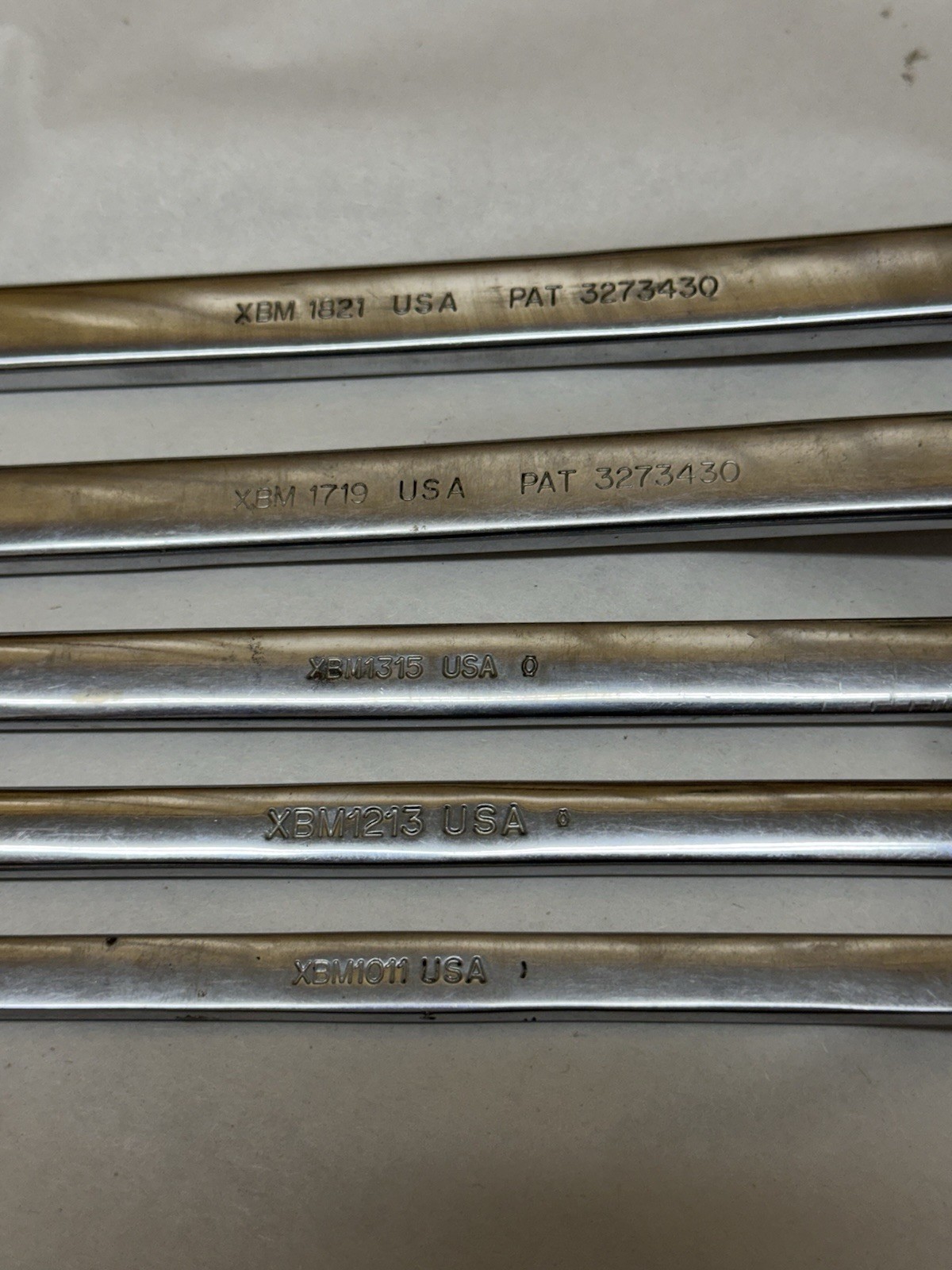 USA Snap-On 5 pc Metric Double Box End Offset Wrench Set 10 to 21mm Vintage XBM