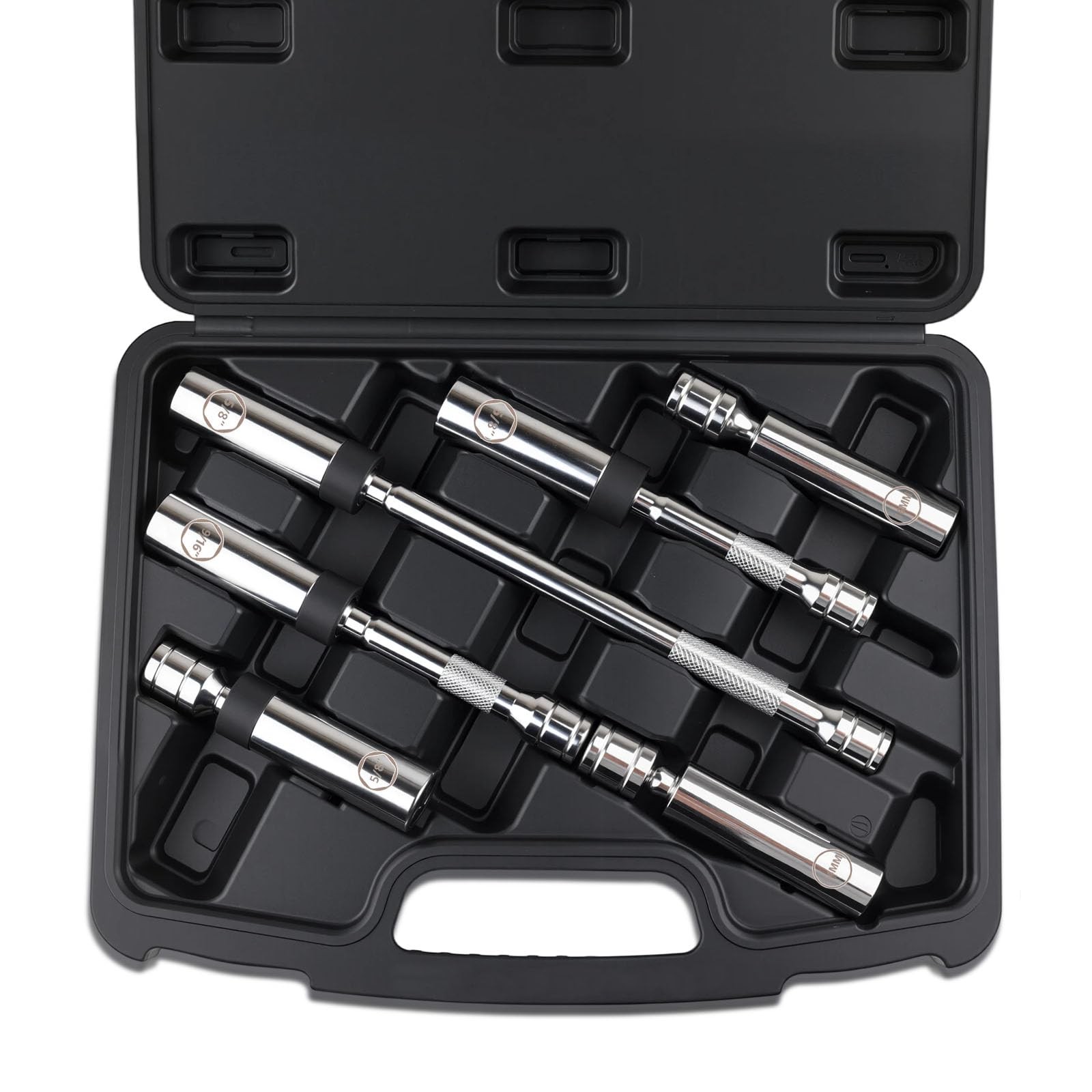 Jiimee 6pcs 3/8″ Drive Magnetic Swivel Spark Plug Socket Set, Include 9/16”,…