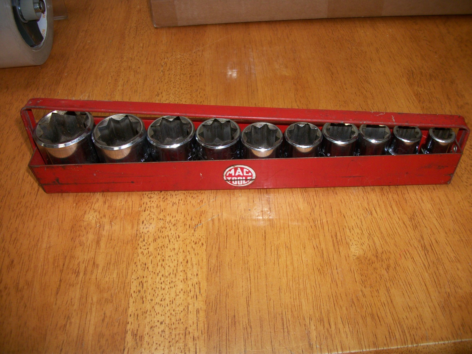 Mac Tools 10pc, 1/2 Drive, SAE Chrome Socket Set 3/8” – 1”, With Tray v328-v128