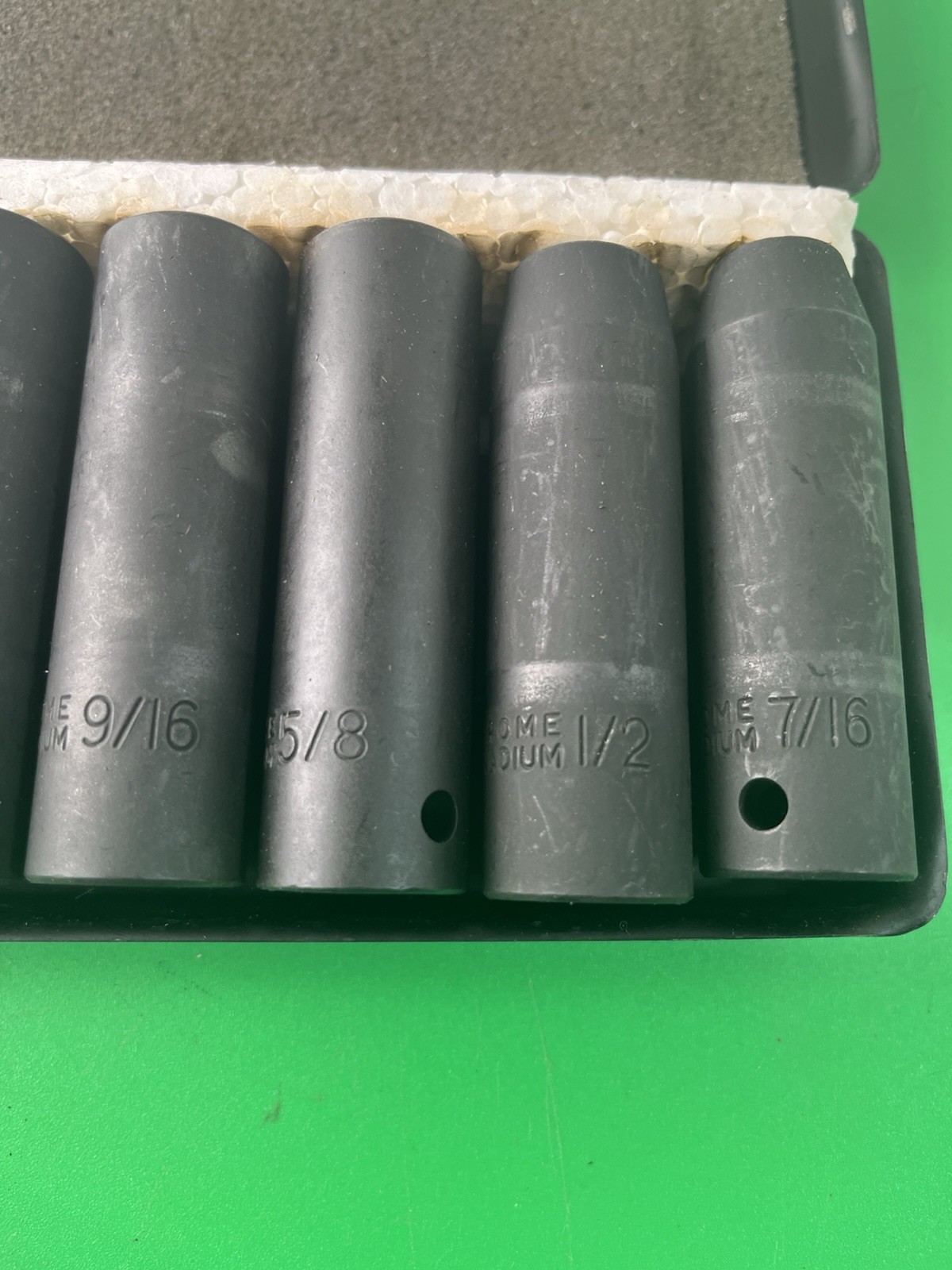 VTG Pittsburgh Chrome Vanadium 10 Pc Black Socket Set Complete