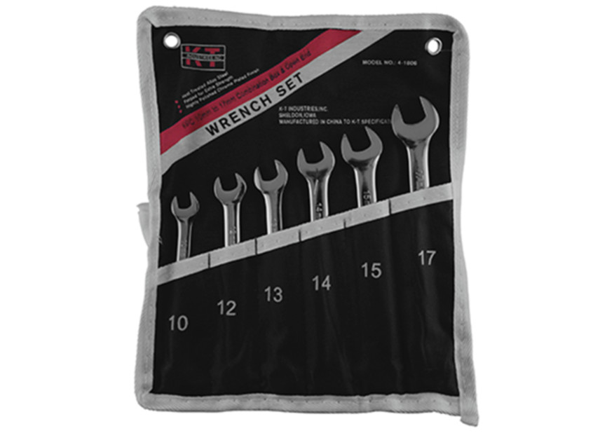 Wrench Set, 6 Piece MM Combination, 10mm, 12mm, 13mm, 14mm, 15mm, & 17mm, 4-1806