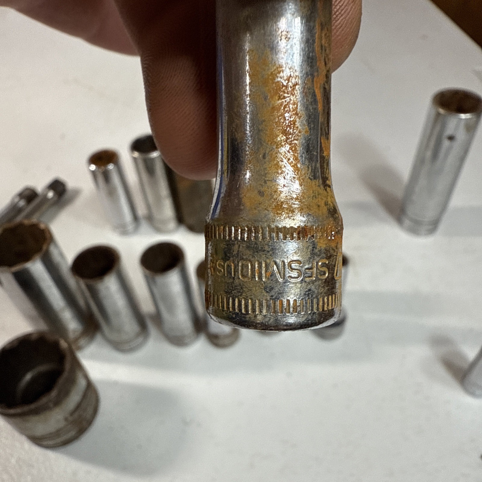 SNAP-ON Socket & Extension (Lot Of 17) 3/8″ Drive Deep SAE Sockets 6 & 12 Pt