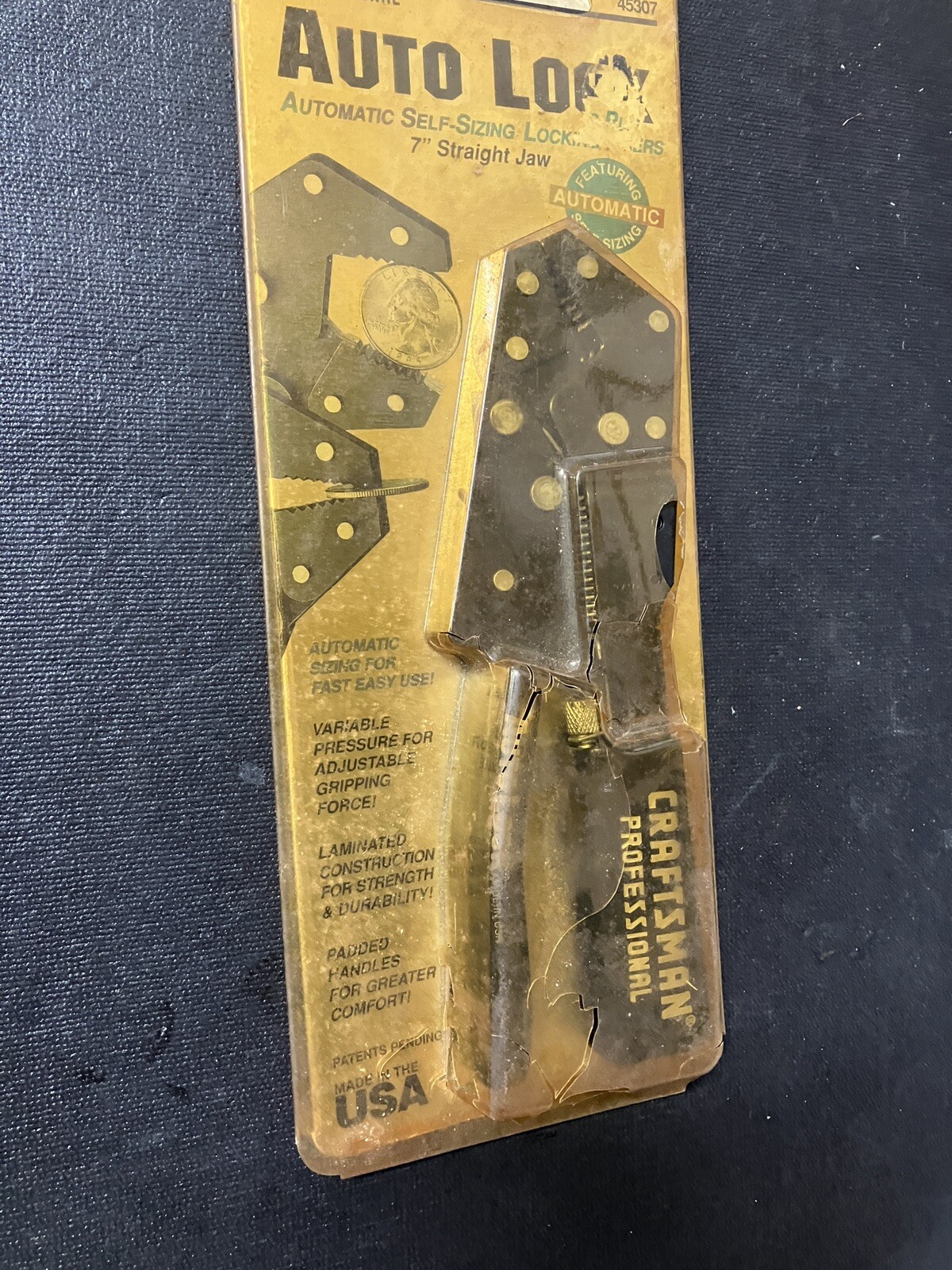 NOS Sears Craftsman Professional 7″ Auto Lock Pliers 45307 Made in USA