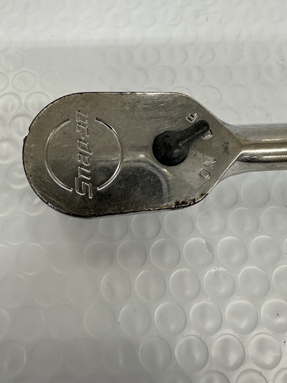 Snap On 3/8” Drive 12” Long Ratchet FHL80 Red & Black Soft Grip Handle