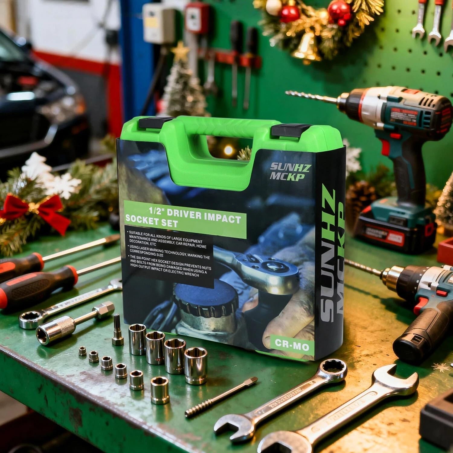 8-Piece 1/2″ Drive Deep 6-Point Impact Socket Set, SAE Cr-Mo, 1-1/4″ to 1-3/4