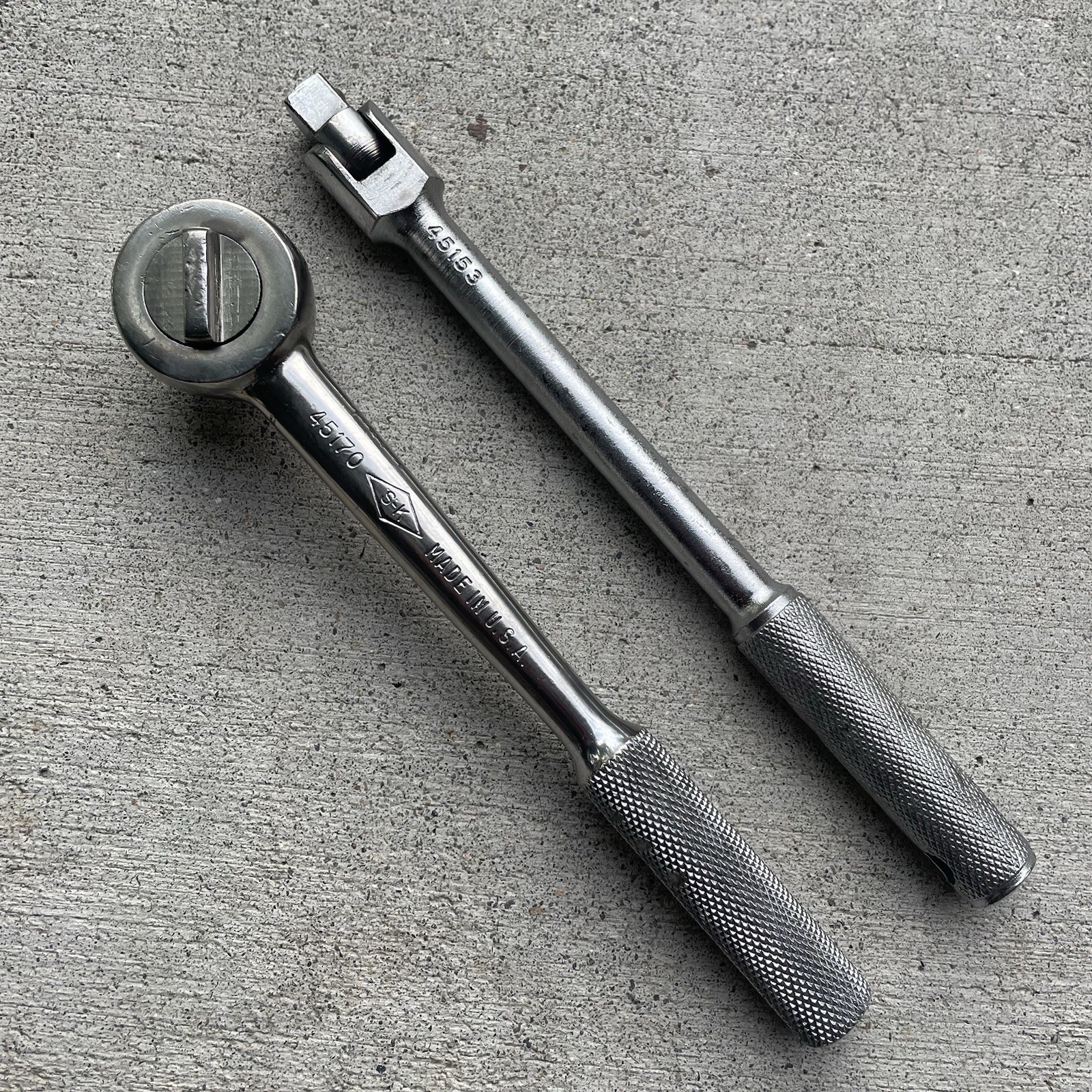 SK Tools 3/8″ Dr. Ratchet & Flex Head Breaker Bar Set Lot 45170 & 45153