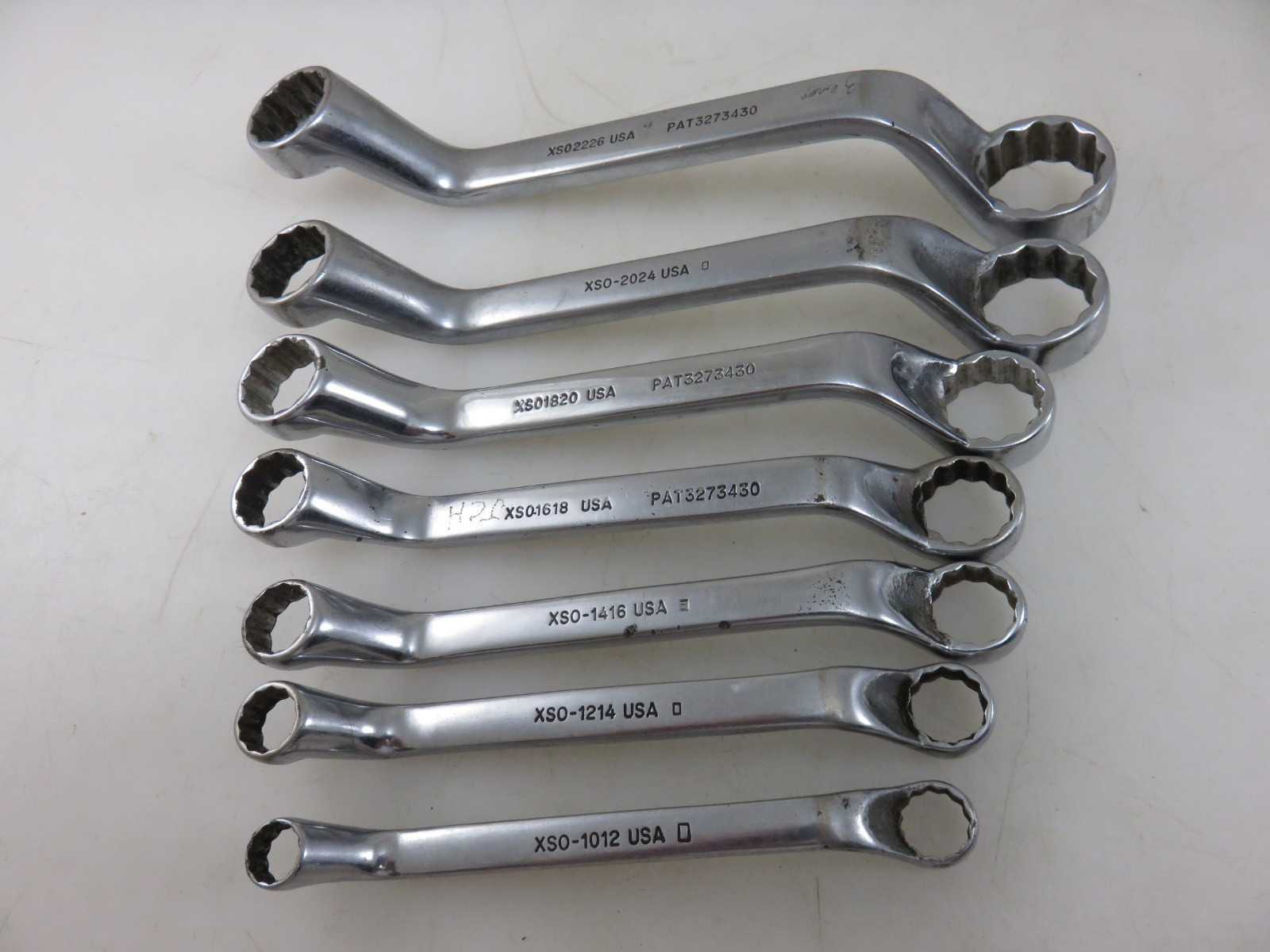 Snap-On XSO SHORT 60° Offset Box End Wrench 7pc Set 5/16″-13/16″ Vintage