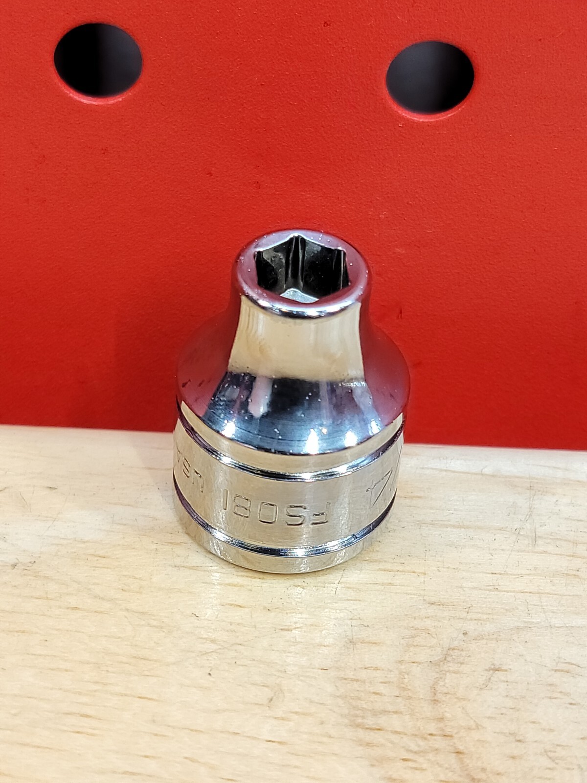 Snap-on FS081 1/4″ Shallow 3/8″ Drive SAE 6-Point Chrome Socket USA NOS